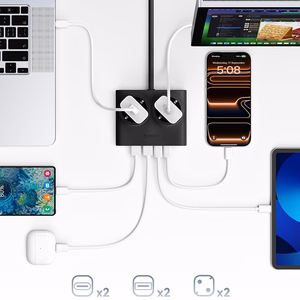Orico PDC25 25W 6in1 удлинитель 2x AC + 2x USB-A + 2x USB-C - черный