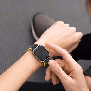Magnetinė Apple Watch SE, 9, 8, 7, 6, 5, 4, 3, 2, 1 (41, 40, 38 mm) Dux Ducis Apyrankė (LD Versija) - juoda ir geltona