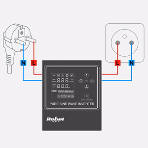 Rebel POWER-1500-LFP4 emergency power supply, pure sine wave inverter with charging, 12 V / 230 V, 1500 VA / 1050 W