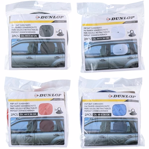 Dunlop automobilio šoninių langų uždangalai nuo saulės, 36 × 44 cm, 2 vnt., raudoni
