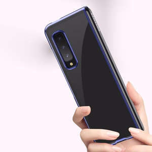 Plating dėklas kietas dėklas su elektroplokštės rėmeliu Samsung Galaxy Fold mėlynas
