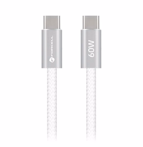 Кабель USB-C — USB-C Forcell F-Energy QC4.0 PD 3A 60W Cafule Color 1,2 м ACYH23 белый