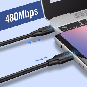 Ugreen US286 кабель USB-C — USB-C PD QC 3A 480Mb/s 2м — чёрный