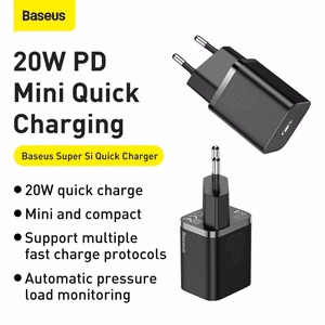 Baseus Super Si 20W USB-C įkroviklis, baltas (CCSUP-B02)