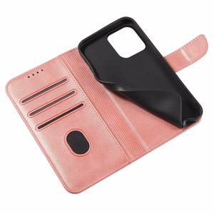 Magnet Case для Samsung Galaxy S23 Ultra чехол с флип-кошельком и подставкой розовый