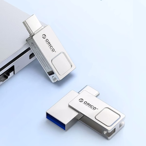 Orico U301 USB atmintinė, 128 GB, USB-A/USB-C, USB 3.2 Gen 1, sidabro spalvos