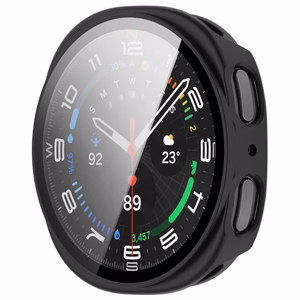Tech-Protect Defense 2-Pack dėklas, skirtas Samsung Galaxy Watch 44mm – skaidrus ir matinis juodas