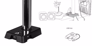 ARCTIC Z1 (Gen 3) stalinis monitoriaus laikiklis su 4 prievadų USB 2.0 šakotuvu