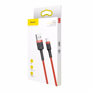 Baseus kabelis Cafule USB - Lightning 2,0 m 1,5A raudonas-raudonas