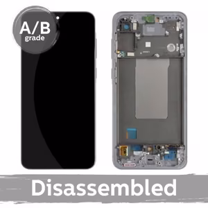 LCD Display Compatible Samsung A566 A56 5G with Frame / Lightgray / (9.5/10 disassembled)