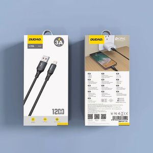 USB kabelis Dudao L3SL USB-A to Lightning 3A 1.2m juodas