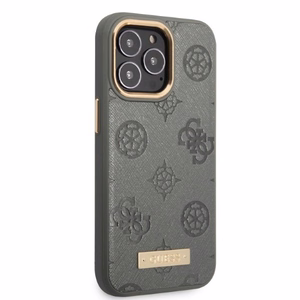 Guess GUHMP13XSAPSTG iPhone 13 Pro Max 6.7" pilkas/pilkas kietas dėklas Bijūno logotipas Magnetinis