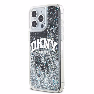 DKNY Liquid Glitter Big Logo dėklas, skirtas iPhone 14 Pro Max, juodas