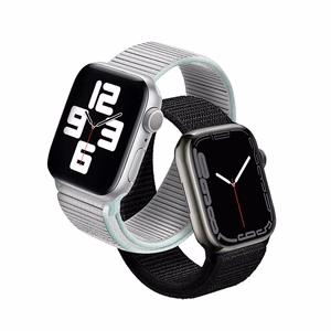 Ремешок Crong Nylon Reflex Sport для Apple Watch 44 / 45 / 46 / 49 mm, чёрный