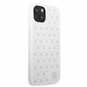 Mercedes sidabrinių žvaigždžių rašto dėklas telefonui iPhone 13 mini – baltas