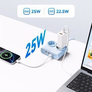 Orico PDC25 25W 6in1 удлинитель 2x AC + 2x USB-A + 2x USB-C - синий
