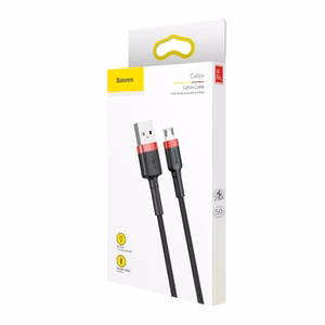 Baseus Cafule Micro USB laidas 1,5A 2 m (raudonas ir juodas)