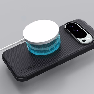 "Nillkin Super Frosted Shield Pro" magnetinis dėklas "Google Pixel 10/10 Pro", suderinamas su "MagSafe" - juodas