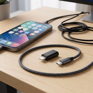 Adapter Type C to Lightning Blue Star - black