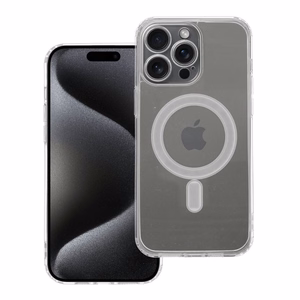Чехол для iPhone 15 PRO MAX Clear Mag Cover (STR / CAMERA PROTECTION) совместимый с MagSafe прозрачный