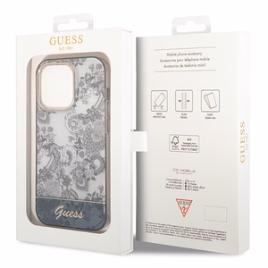 Guess GUHCP14XHGPLHG iPhone 14 Pro Max 6.7 "pilkas/pilkas kietas dėklas Porcelain Collection