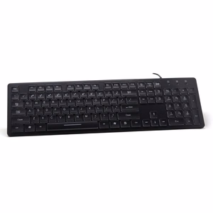 ART laidinė klaviatūra USB A QWERTY su apšvietimu plona AK-20 juoda