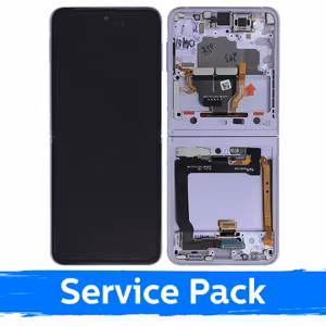 LCD ekranas Samsung F711 Z Flip3 (VIDINIS) su rėmeliu / Lavender / (Service Pack)