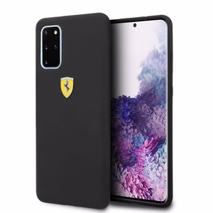 Ferrari kietasis dėklas FESSIHCS67BK S20+ G985 juodas/juodas silikonas