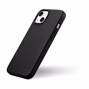 iCarer Litchi Premium odinis dėklas iPhone 14 Plus Magnetinis odinis dėklas su MagSafe Juodas (WMI14220711-BK)