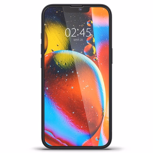Spigen Glass FC grūdintas stiklas iPhone 13 / 13 Pro / 14 / 16e - juodas