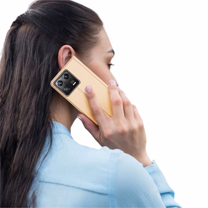 Dux Ducis Skin Pro dėklas telefonui Xiaomi 13 su kortelių laikikliu ir auksiniu stovu