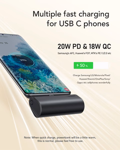 Powerbank Veger PlugOn (W0556/V0556) PD QC3.0 3A 20W 5000 mAh with a built-in connector Type C black