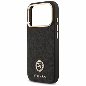 Guess Grūdėtas Strass Logotipas Magnetinis dėklas telefonui iPhone 17 Pro - juodas