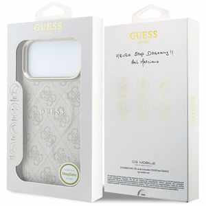 Guess Embossed 4G Classic MagSafe dėklas, skirtas iPhone 17 Pro / 18 Pro – spalva: rožinė