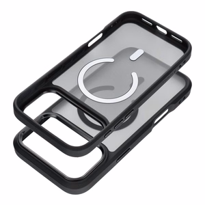 Dėklas iPhone 17 Pro Max / 18 Pro Max (žemas kameros kraštas) Forcell F-Protect Smoke Hybrid Premium suderinamas su MagSafe juodas