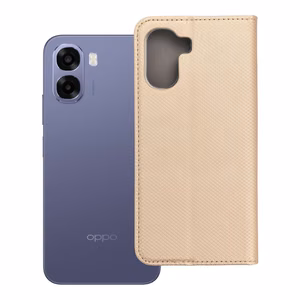 Atverčiamas Smart Case Book dėklas, skirtas Oppo A6x, auksinis