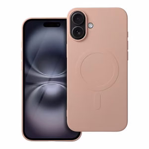 Dėklas Silicone Mag Cover (big hole) (MagSafe) skirtas iPhone 16 Plus rožinis