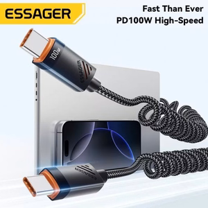 USB Кабель Essager "Chuan" чёрный 60W Type-C / Type-C 180cm