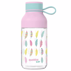 Quokka Ice Kids with Strap Ecozen water bottle, 430 ml, Feathers