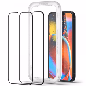 Spigen ALM Glass FC закалённое стекло для iPhone 13 / 13 Pro / 14 / 16e / 17e - чёрный 2 шт