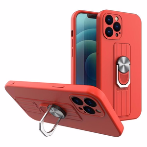 Ring Case silikoninis dėklas su piršto laikikliu ir stovu Samsung Galaxy A33 5G raudonas
