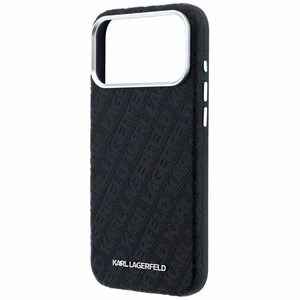 Dėklas Karl Lagerfeld PU Grained Allover Semi Wrap MagSafe Apple iPhone 18 Pro Max juodas