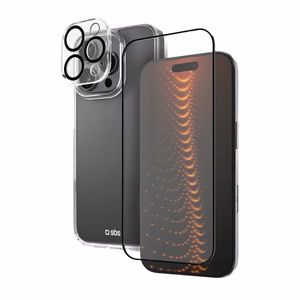 Набор SBS с технологией D3O для iPhone 16 Pro - чехол + стекло для экрана и камеры - прозрачный