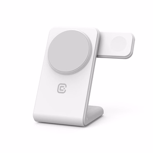 Crong MagSpot Pivot Stand 3-in-1 MagSafe-compatible wireless charger for iPhone, Apple Watch and AirPods, white