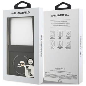 KARL LAGERFELD чехол для SAMSUNG Z Flip7 совместимый с MagSafe KLHMZF7PSMLRKCK (PU K&C PINS) чёрный
