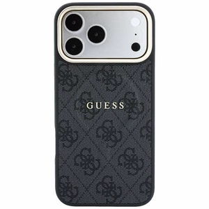 Чехол Guess Embossed 4G Classic MagSafe для iPhone 17 Pro Max / 18 Pro Max, чёрный