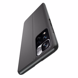 Dėklas telefonui Xiaomi Redmi Note 11 Pro+ 5G (China) / 11 Pro 5G (China) / Mi11i HyperCharge / Poco X4 NFC 5G iš ekologiškos odos, elegantiškas su užverčiamu dangteliu ir stovu - raudonas