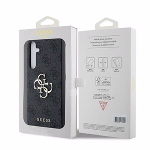 Guess 4G Big Metal Logo dėklas, skirtas Samsung Galaxy A35, juodas
