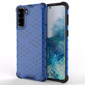 Honeycomb dėklas telefonui šarvuotas dėklas su TPU buferiu Samsung Galaxy S21+ 5G mėlynas