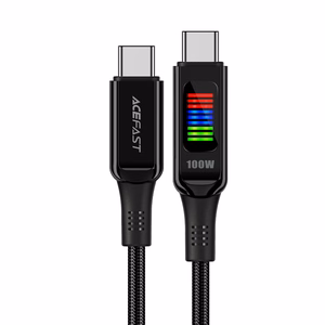 Acefast C7-03 кабель USB-C USB-C 100W 1.2м с дисплеем - чёрный